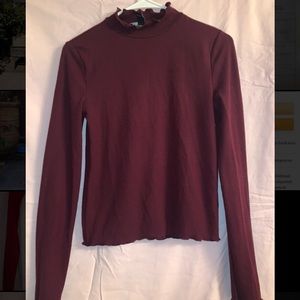 Maroon mock neck long sleeve
